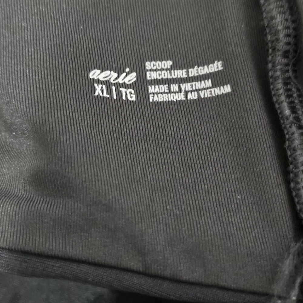 Aerie Black Scoop Bikini Swim Top Size XL - Picture 8 of 10